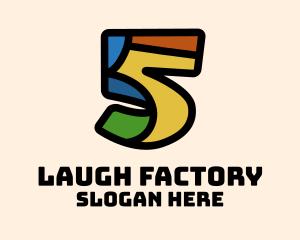 Comedy - Colorful Number 5 logo design