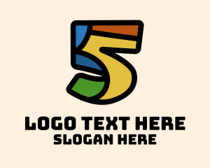 Learning - Colorful Number 5 logo design