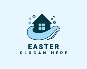 Tidy - Water Splash Clean House logo design