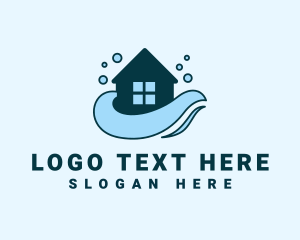 Clean - Water Splash Clean House logo design