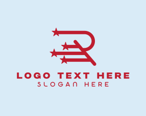 Republican - Stars Stripes Letter R logo design