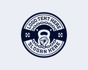 Kettlebell - Workout Gym Weightlifter logo design