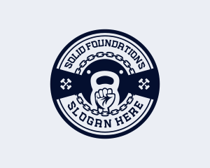 Kettlebell - Workout Gym Weightlifter logo design