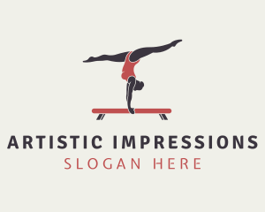 Exhibition - Gymnastics Balance Pose logo design