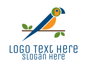 Tropical Bird - Colorful Macaw Bird logo design