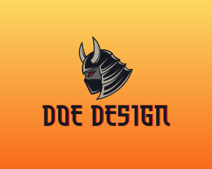  Demon Samurai Warrior Gaming logo design