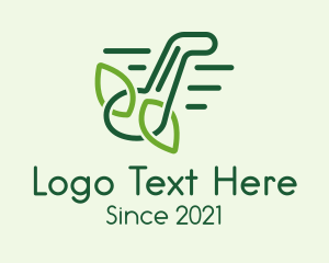 Environment - Music Note Leaves Outline logo design