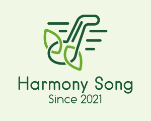 Hymn - Music Note Leaves Outline logo design