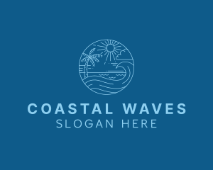 Beach Wave Summer logo design