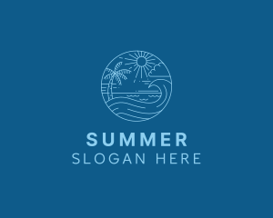 Beach Wave Summer logo design