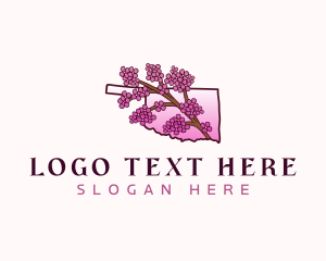 Indian Blanket Flower - Oklahoma Floral Bloom logo design