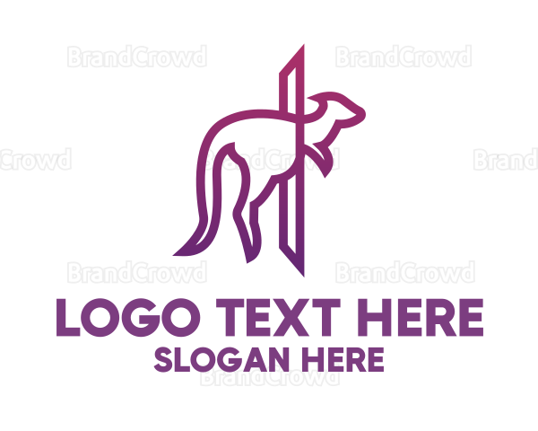 Modern Purple Kangaroo Logo