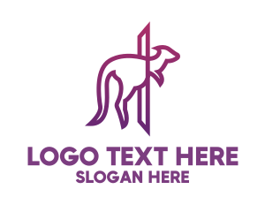 Door - Modern Purple Kangaroo logo design