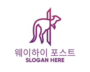 Modern Purple Kangaroo logo design