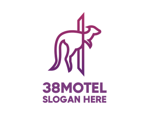 Modern Purple Kangaroo logo design