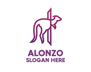 Modern Purple Kangaroo logo design