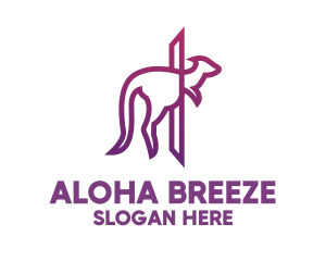 Modern Purple Kangaroo logo design