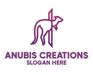 Modern Purple Kangaroo logo design