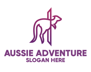 Aussie - Modern Purple Kangaroo logo design