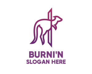 Modern Purple Kangaroo logo design