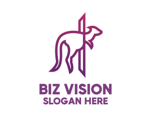 Modern Purple Kangaroo logo design