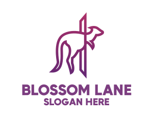 Modern Purple Kangaroo logo design