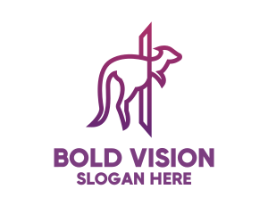 Modern Purple Kangaroo logo design