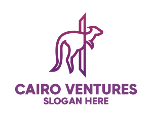 Modern Purple Kangaroo logo design