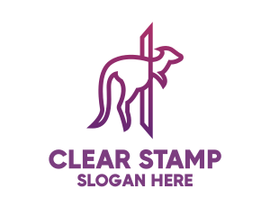 Modern Purple Kangaroo logo design