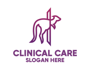 Modern Purple Kangaroo logo design