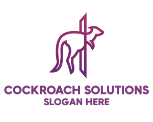 Modern Purple Kangaroo logo design