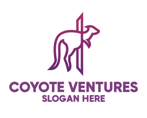 Modern Purple Kangaroo logo design