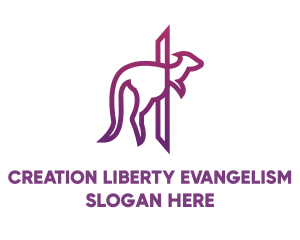 Modern Purple Kangaroo logo design