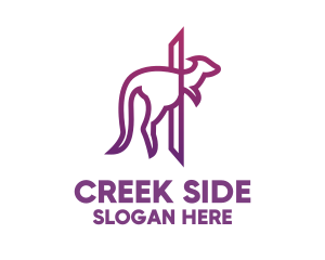 Modern Purple Kangaroo logo design