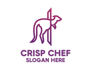 Modern Purple Kangaroo logo design