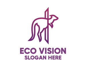 Modern Purple Kangaroo logo design