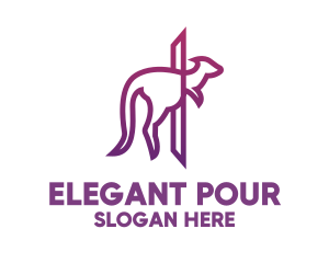 Modern Purple Kangaroo logo design