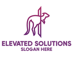 Modern Purple Kangaroo logo design