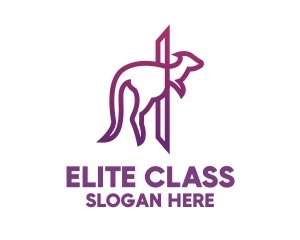 Modern Purple Kangaroo logo design