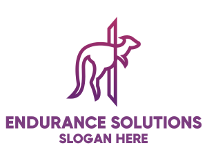 Modern Purple Kangaroo logo design