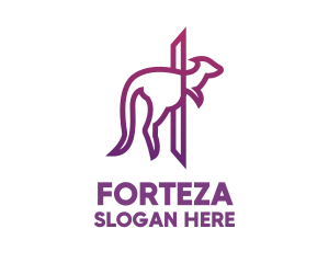 Modern Purple Kangaroo logo design