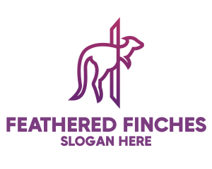 Modern Purple Kangaroo logo design