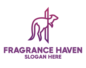 Modern Purple Kangaroo logo design