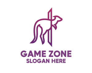 Modern Purple Kangaroo logo design