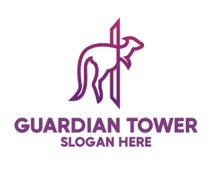 Modern Purple Kangaroo logo design