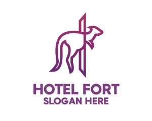 Modern Purple Kangaroo logo design