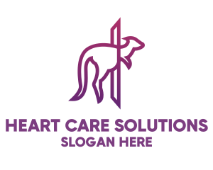 Modern Purple Kangaroo logo design