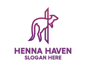 Modern Purple Kangaroo logo design