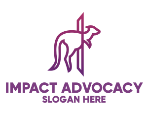 Modern Purple Kangaroo logo design