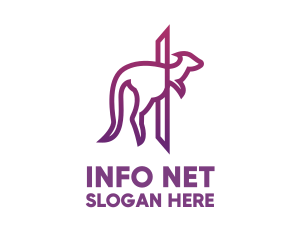 Modern Purple Kangaroo logo design